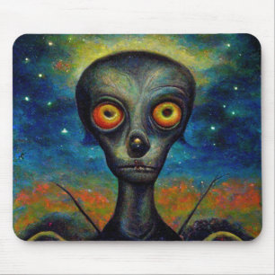 Alfombrilla De Ratón Alienígena insectoide de estilo retro