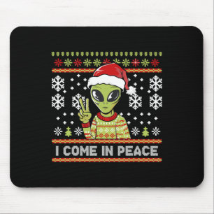 Alfombrilla De Ratón Alienígenas Navidades graciosos que vengo en paz