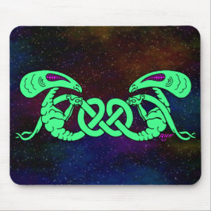 Alfombrilla De Ratón Aliens Entwined (Aliens and Celtic Knot)