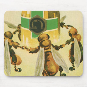Alfombrilla De Ratón Alimento Antiguo, Tarro de Abejas Orgánicas Bailan