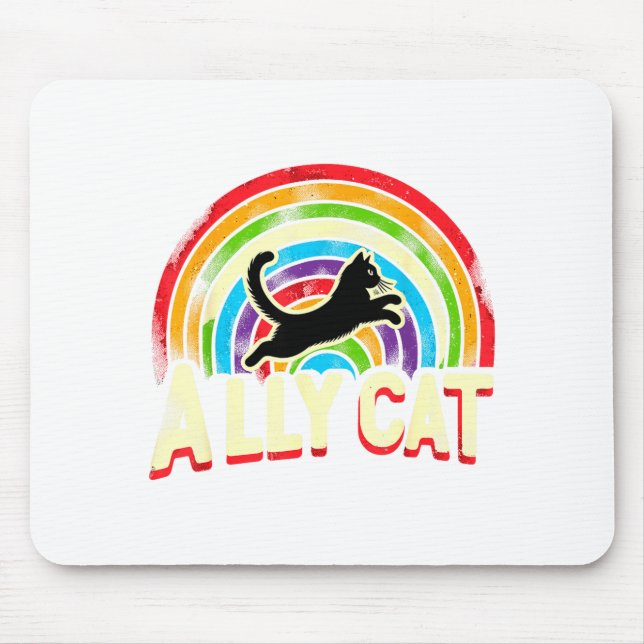 Alfombrilla De Ratón Ally Cat Lgbt Pride Cat  (Frente)