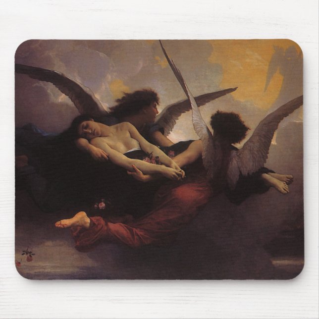 Alfombrilla De Ratón Alma traída al cielo por Bouguereau (Frente)
