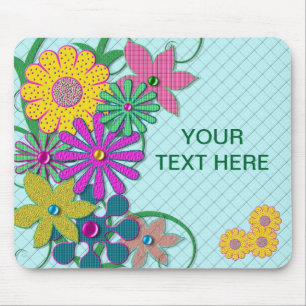 ALFOMBRILLA DE RATÓN ALMOHADAS - FLORES BRILLARES - PERSONALIZAR
