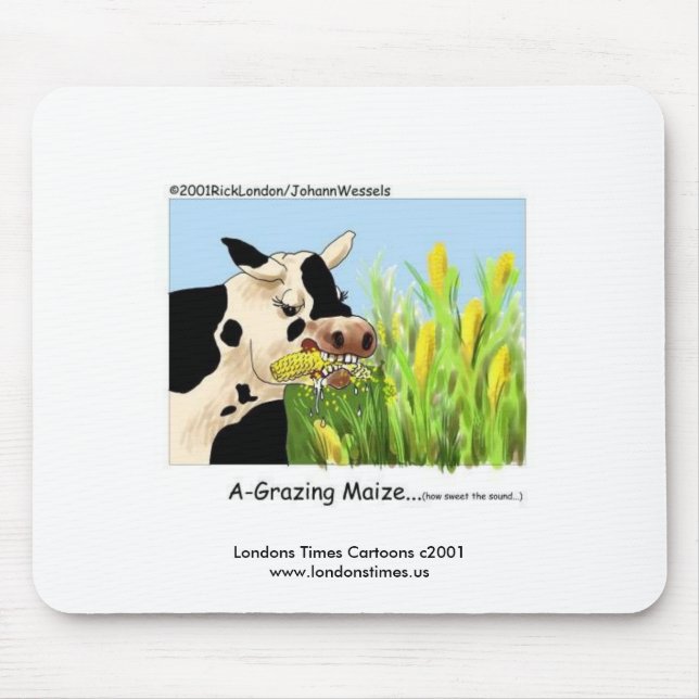 Alfombrilla De Ratón Almohadilla de ratón "A-Grazin' Cow" (Frente)