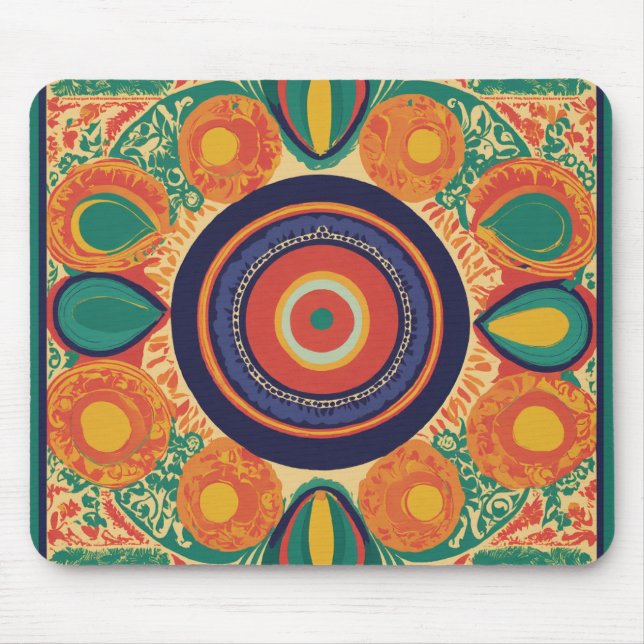 Alfombrilla De Ratón Almohadilla de ratón colorida artística impresa (Frente)