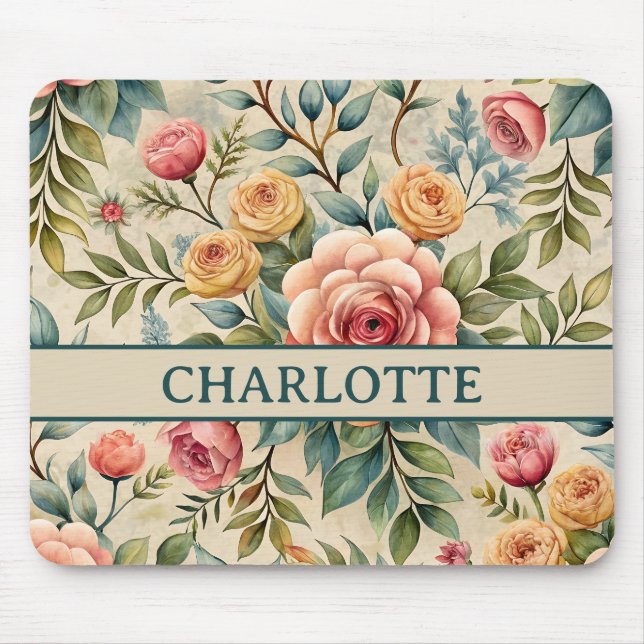 Alfombrilla De Ratón Almohadilla de ratón con flores encantadas (Frente)