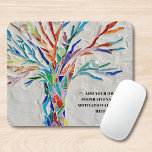 Alfombrilla De Ratón Almohadilla de ratón de árbol de citas motivadoras<br><div class="desc">Esta almohadilla decorativa del ratón cuenta con un árbol de mosaico en colores arcoiris y espacio para tu cita inspiradora favorita. Utilice la opción Personalizar adicional para cambiar el tamaño, estilo o color del texto si lo desea. Porque creamos nuestra propia obra de arte no encontrarás esta imagen exacta de...</div>