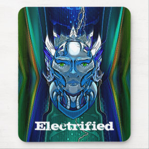 Alfombrilla De Ratón Almohadilla de ratón de cabeza robótica electrific