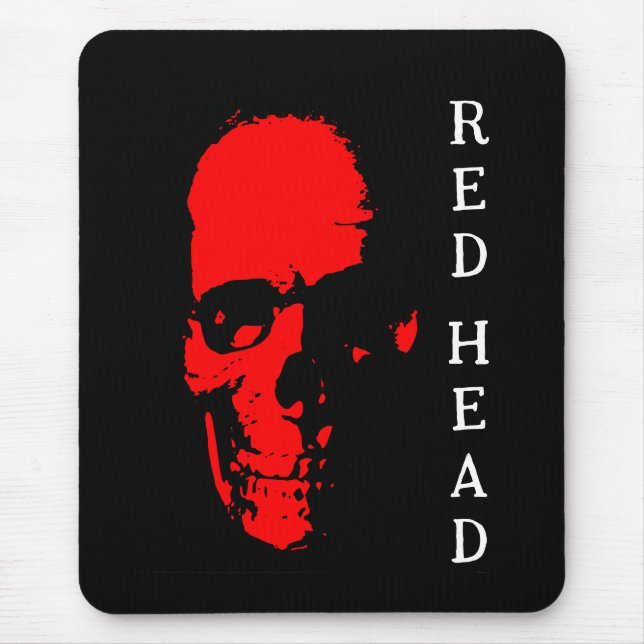 Alfombrilla De Ratón Almohadilla de ratón de cabeza roja (Frente)