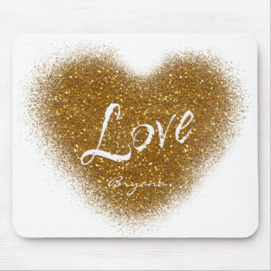 Alfombrilla De Ratón Almohadilla de ratón de corazón de amor con brillo