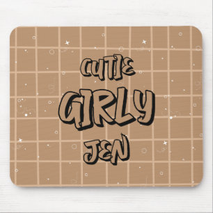 Alfombrilla De Ratón Almohadilla de ratón de cuadros marrón Cutie Girly