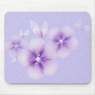 Alfombrilla De Ratón Almohadilla de ratón de flores moradas sobre punto