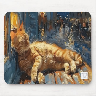 Alfombrilla De Ratón Almohadilla de ratón de Gato Atigrado Naranja Dorm