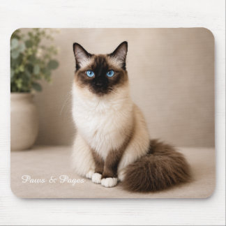 Alfombrilla De Ratón Almohadilla de ratón de gato con ojos azules linda