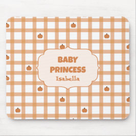 Alfombrilla De Ratón Almohadilla de ratón de gingham de calabaza linda
