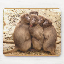 Almohadilla de ratón de grupo de monos lindos