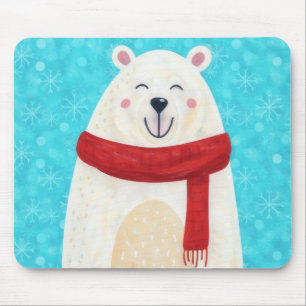Alfombrilla De Ratón Almohadilla de ratón de invierno de oso polar lind