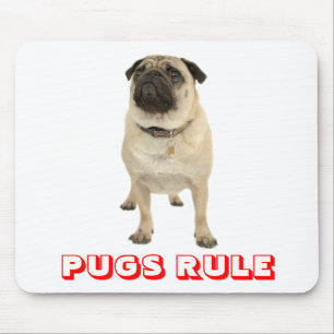 Alfombrilla De Ratón Almohadilla de ratón de pug adorable de amor