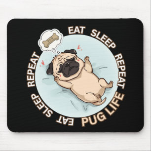Alfombrilla De Ratón Almohadilla de ratón de Pug durmiendo divertido   
