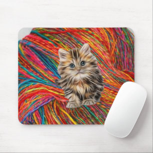 Alfombrilla De Ratón Almohadilla de ratón de yarn de gatito! Alfombrill
