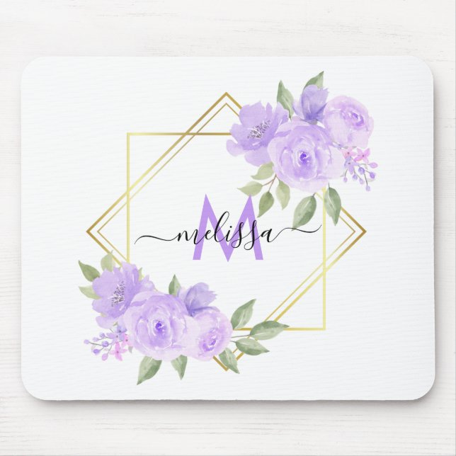 Alfombrilla De Ratón Almohadilla de ratón floral Lilac Bonito personali (Frente)