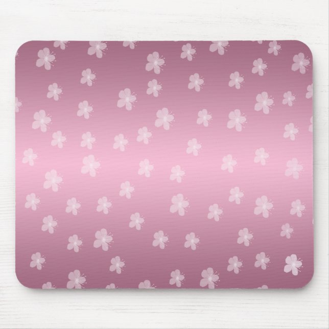 Alfombrilla De Ratón Almohadilla de ratón floral rosa de bonito (Frente)