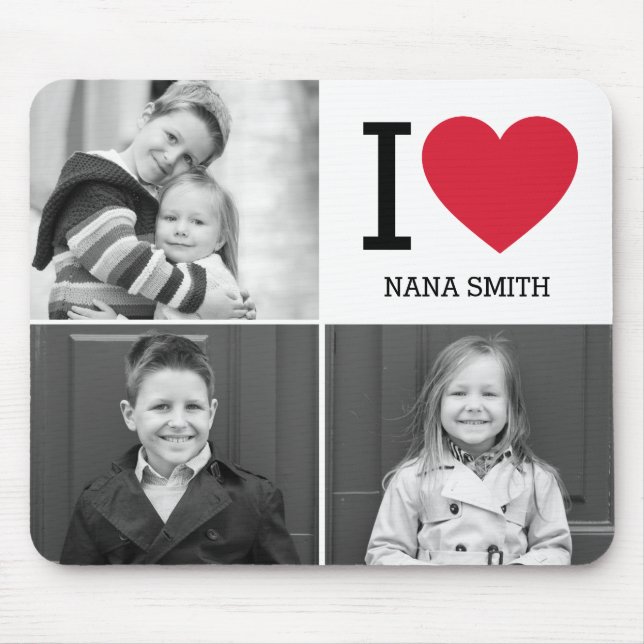 Alfombrilla De Ratón Almohadilla de ratón fotográfico clásico I Heart (Frente)