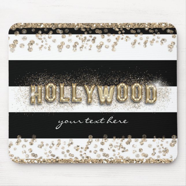 Alfombrilla De Ratón Almohadilla de ratón Gold Hollywood Black & White  (Frente)