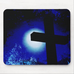 Alfombrilla De Ratón Almohadilla de ratón Grunge Cross Moonlight