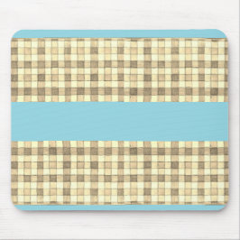 Alfombrilla De Ratón Almohadilla de ratón Khaki crema gingham de banda 