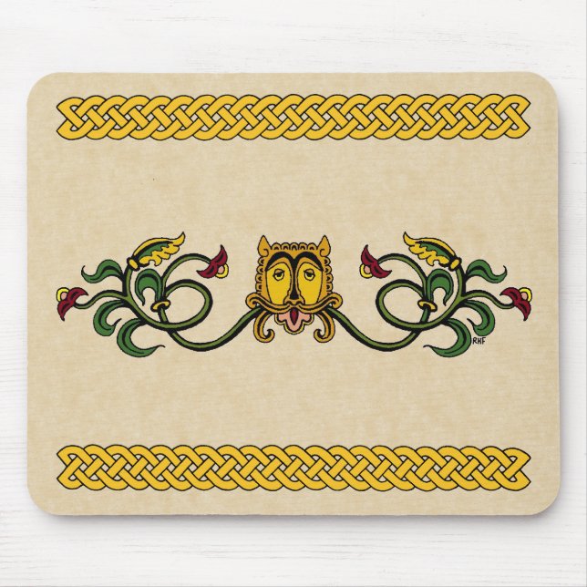 Alfombrilla De Ratón Almohadilla de ratón Medieval Lion Design (Frente)