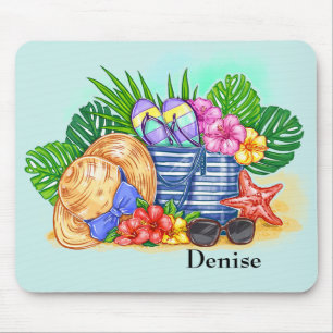 Alfombrilla De Ratón Almohadilla de ratón monogramada en la playa