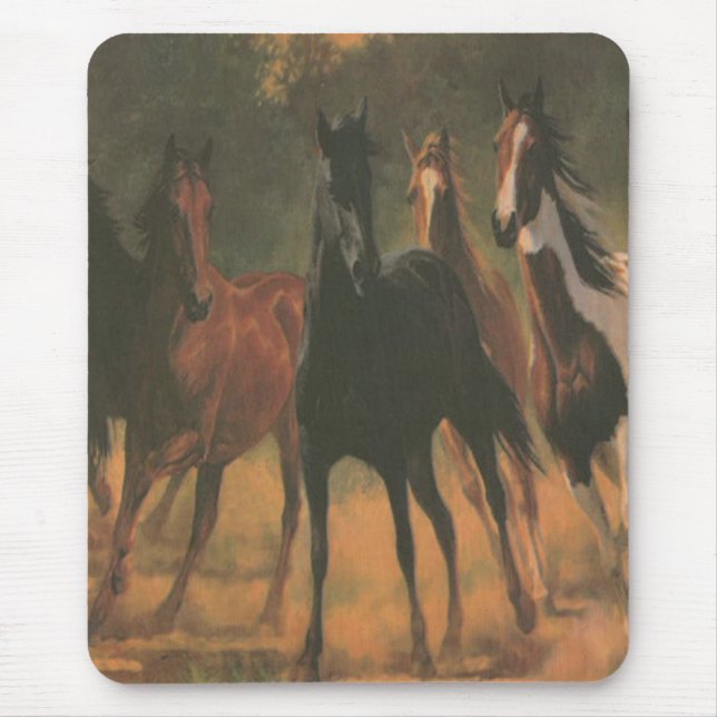 Alfombrilla De Ratón Almohadilla de ratón para caballos salvajes (Frente)