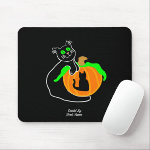 Alfombrilla De Ratón Almohadilla de ratón para calabaza de gato negro