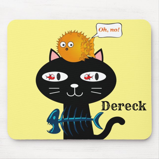 Alfombrilla De Ratón ¡Almohadilla de ratón para gatitos gatitos! Pescad (Frente)