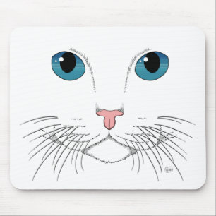 Alfombrilla De Ratón Almohadilla de ratón para gato con ojos azules