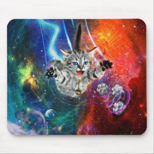 Alfombrilla De Ratón almohadilla de ratón para gato espacial psicodélic