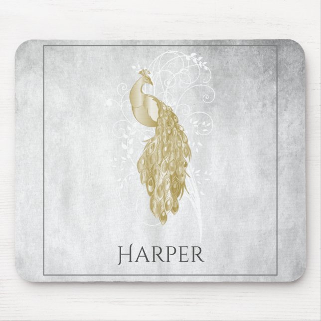 Alfombrilla De Ratón Almohadilla de ratón personalizada Gold Elegant Pe (Frente)