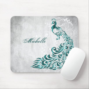 Alfombrilla De Ratón Almohadilla de ratón personalizada Peacock verde a