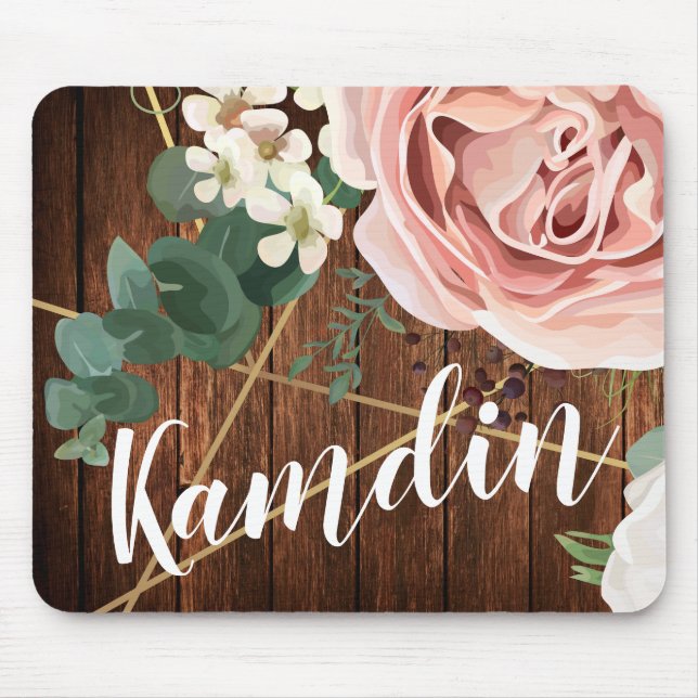 Alfombrilla De Ratón Almohadilla de ratón personalizada Rosa de jardín  (Frente)