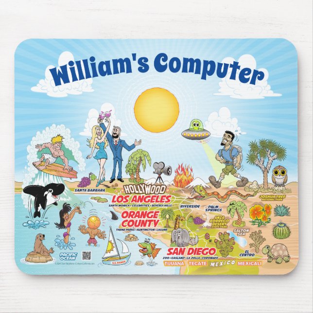 Alfombrilla De Ratón Almohadilla de ratón Personalizado de California p (Frente)