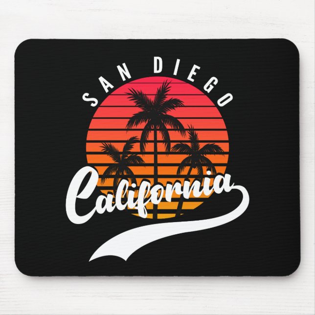Alfombrilla De Ratón Almohadilla de ratón retro Sunset de San Diego (Frente)