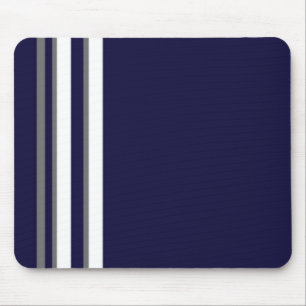 Alfombrilla De Ratón Almohadilla de ratón Sporty Blue Gray & White Stri