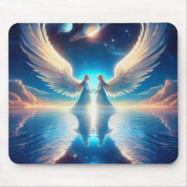 Alfombrilla De Ratón Almohadilla de ratón Twin Angels in the Clouds