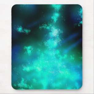 Alfombrilla De Ratón Almohadilla de ratón verde esmeralda del cielo noc