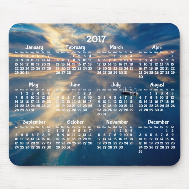 Alfombrilla De Ratón Almohadilla del ratón Beach Yearly Calendar 2017 (Frente)