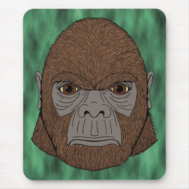 Alfombrilla De Ratón Almohadilla del ratón Bigfoot Portrait 1 (Ape-Like (Frente)