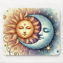 Alfombrilla De Ratón Almohadilla del ratón Celestial Sun y Moon