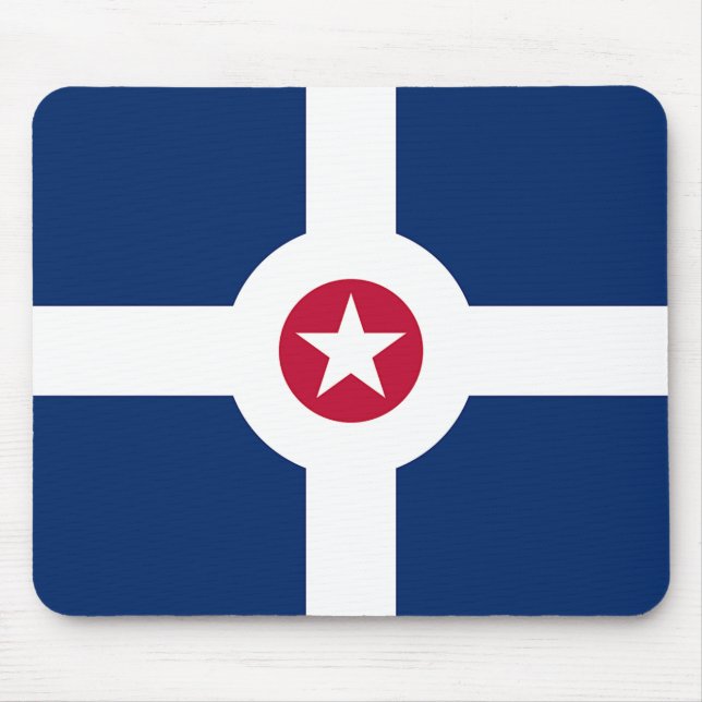 Alfombrilla De Ratón Almohadilla del ratón con bandera de Indianápolis, (Frente)