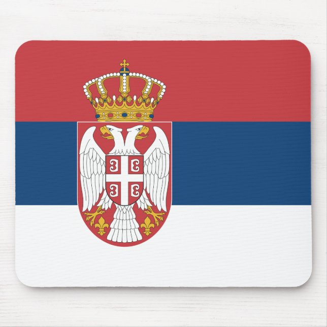 Alfombrilla De Ratón Almohadilla del ratón con bandera de Serbia (Frente)